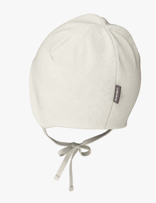 Merino-Lined Cotton Baby Hat with Ties – view 2