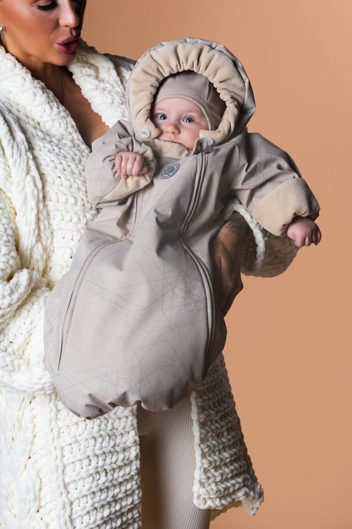 Merino-Lined Baby Pram Suit – Waterproof – view 6