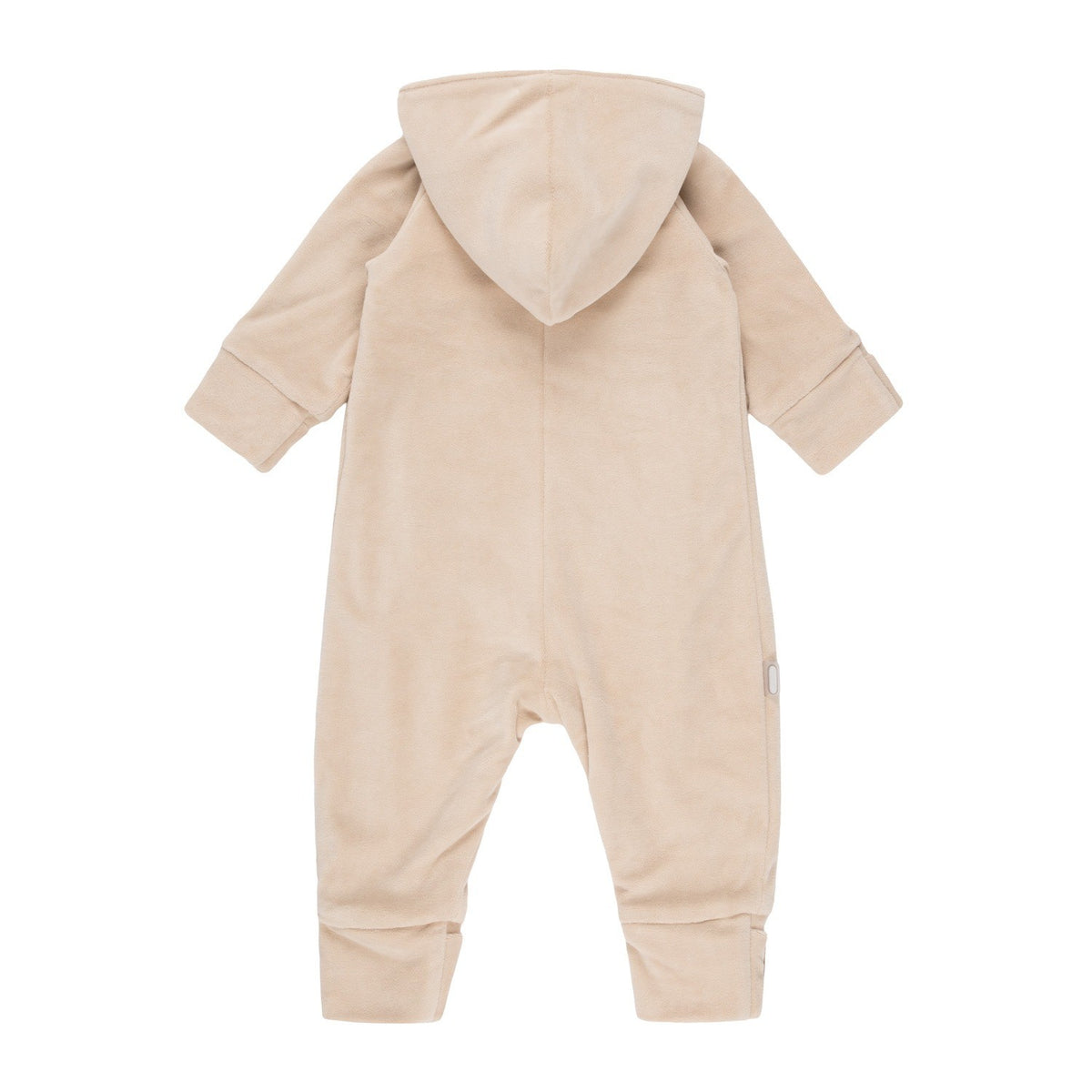 Velour Baby Jumpsuit, Merino-Lined – Beige – view 3