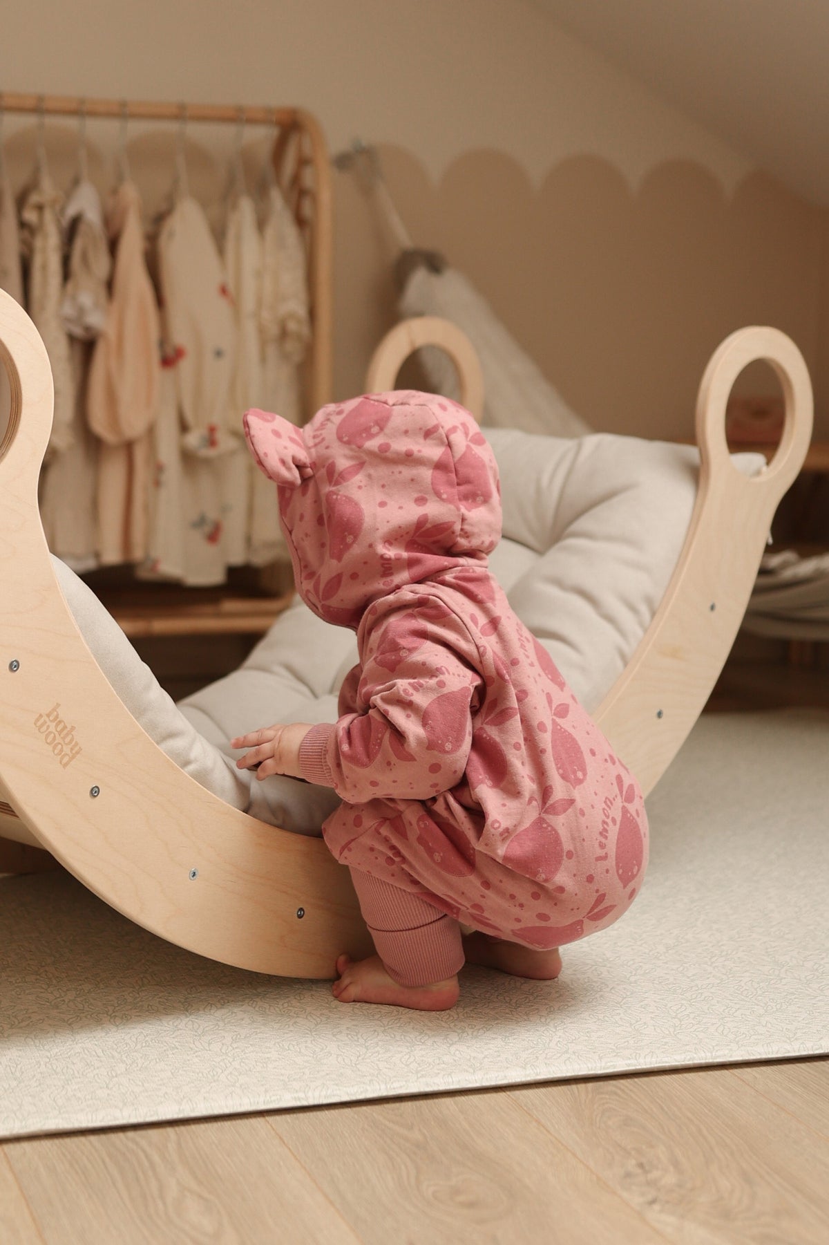 Eared Jumpsuit for Babies and Kids - Pink Lemons