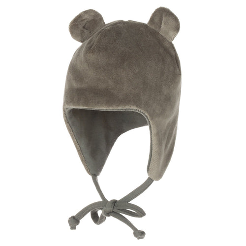 Velvet Baby Hat with Merino Lining – Khaki Green by Lenne