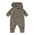 Velour Baby Jumpsuit, Merino-Lined – Khaki by Lenne