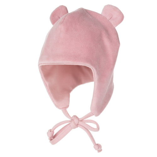 Velvet Baby Hat with Merino Lining – Pink by Lenne