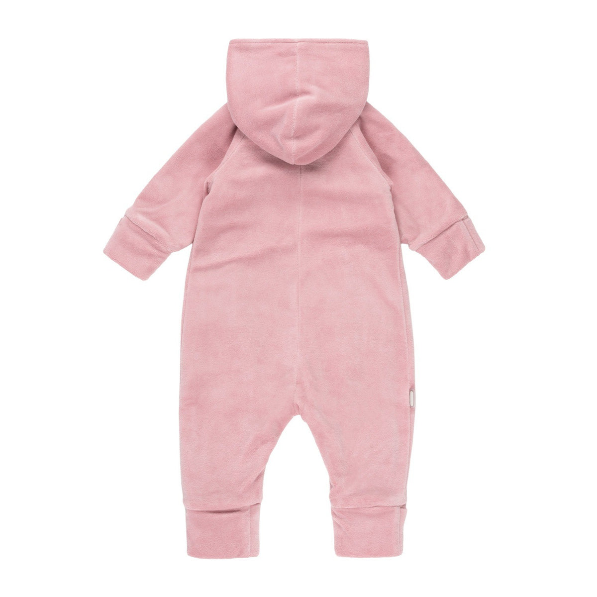 Velour Baby Jumpsuit, Merino-Lined – Pink – view 3