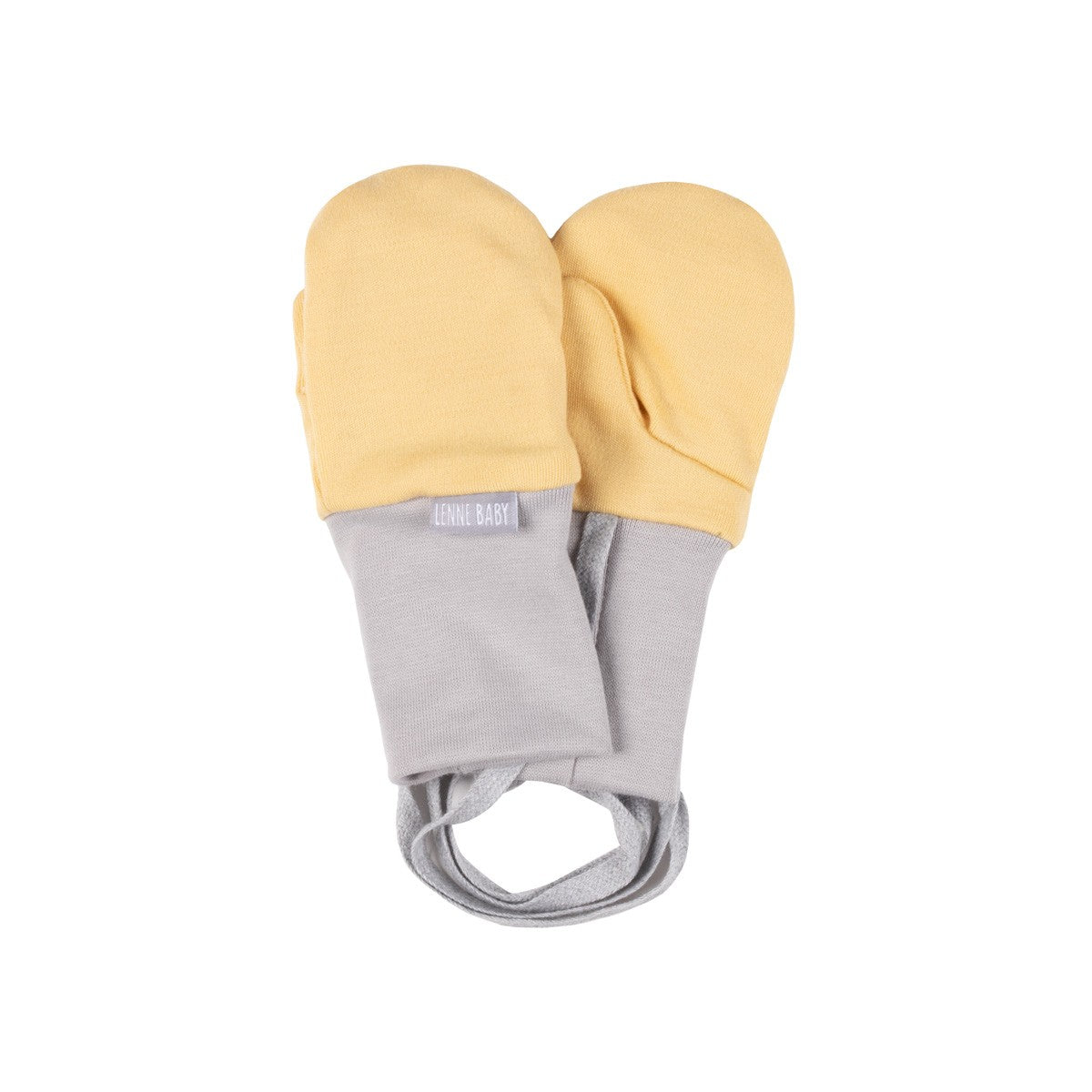 Merino Wool Baby Mittens with Thumb – Yellow by Lenne