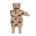Eared Baby Jumpsuit – Lion on Cacao by Zezuzulla